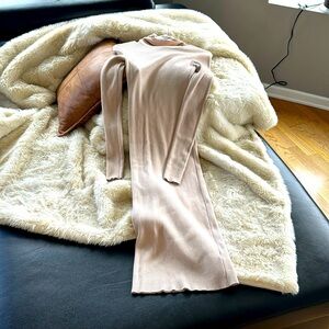 Long sweater dress, turtleneck